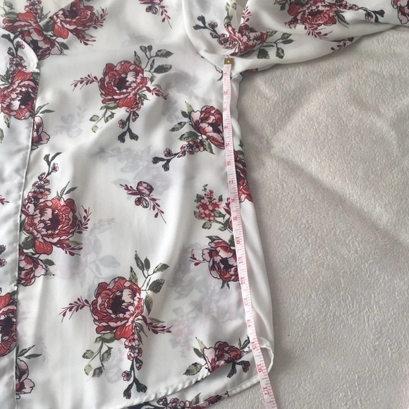 3/$15 Floral roses pattern sheer feminine office professional workwear sheer XXL - Picture 11 of 11